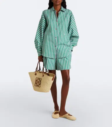 Loewe Anagram Medium leather-trimmed basket bag | Thumbnail 5