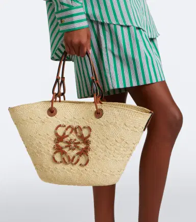 Loewe Anagram Medium leather-trimmed basket bag | Thumbnail 7