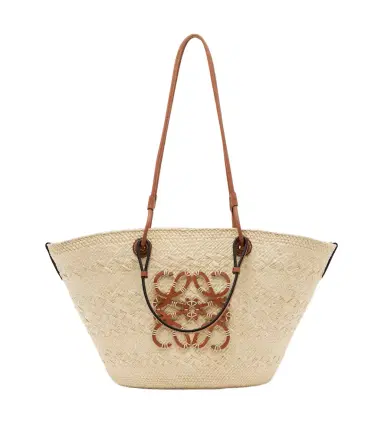 Loewe Anagram Medium leather-trimmed basket bag | Thumbnail 1