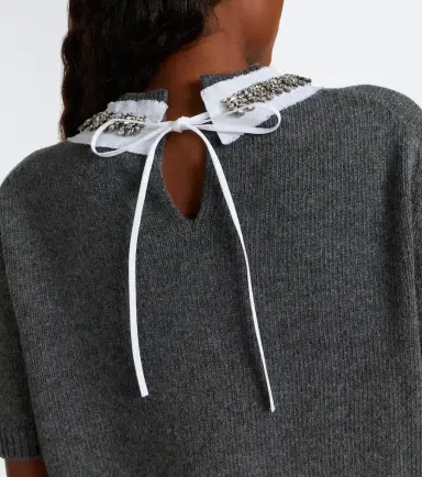 Prada Embellished wool and cashmere sweater | Thumbnail 3