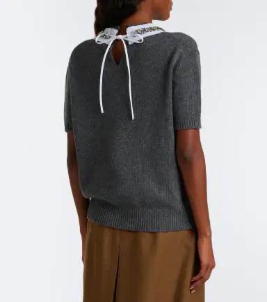 Prada Embellished wool and cashmere sweater | Thumbnail 6