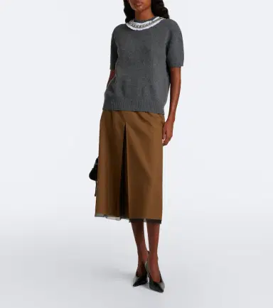 Prada Embellished wool and cashmere sweater | Thumbnail 7