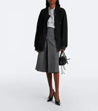 Prada Oversized suede bomber jacket | Thumbnail 3 Prada Oversized suede bomber jacket | Thumbnail 3