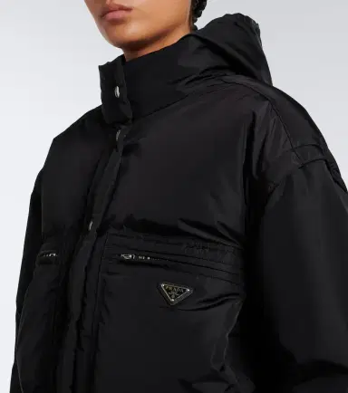 Prada Re-Nylon cropped down jacket | Thumbnail 4 Prada Re-Nylon cropped down jacket | Thumbnail 4
