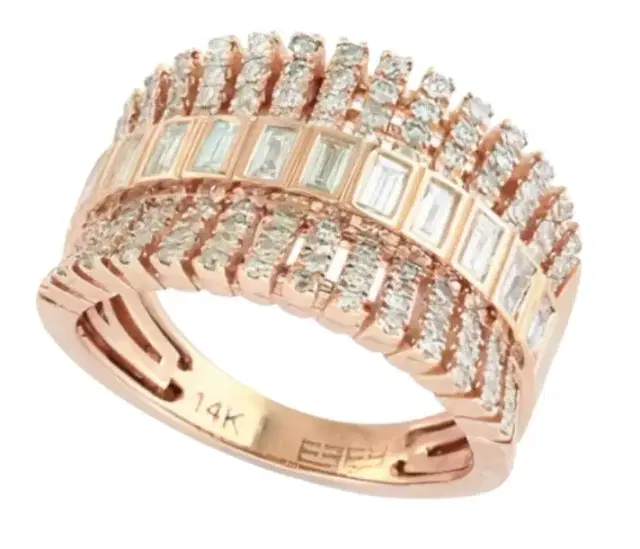 Wish Fine Jewelry 0.91ct Diamond 14K Gold Pave Ring