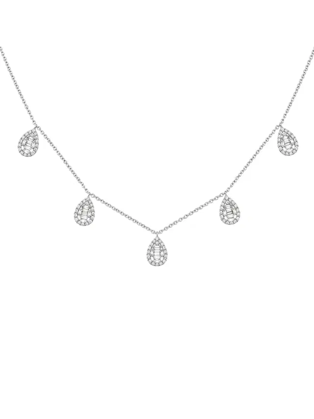 Wish Fine Jewelry 1.25ct Diamond 18K Gold Stationed Necklace