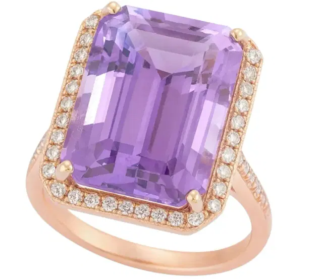 Wish Fine Jewelry 14.73ct Kunzite and Diamond 14K Ring