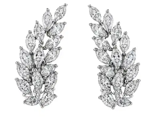 Wish Fine Jewelry 2.54ct Diamond 18K Gold Wing Climber Earrings