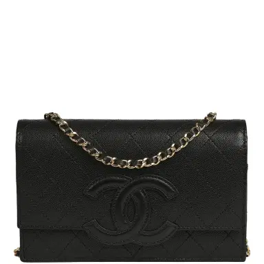 Chanel Chanel "Neo Filigree" Wallet on Chain Black Grained Calfskin Gold Hardware | Thumbnail 1 Chanel Chanel "Neo Filigree" Wallet on Chain Black Grained Calfskin Gold Hardware | Thumbnail 1