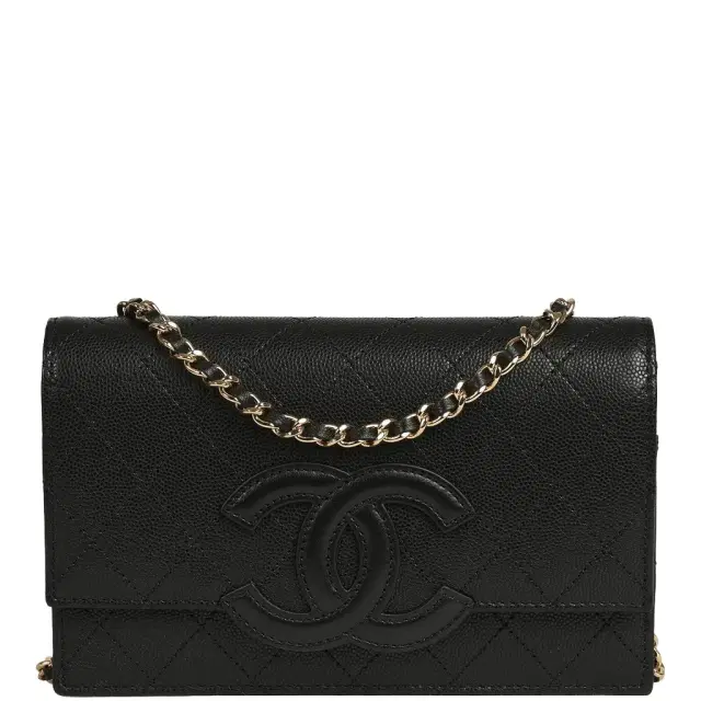 Chanel Chanel "Neo Filigree" Wallet on Chain Black Grained Calfskin Gold Hardware