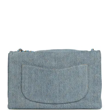Chanel Chanel Maxi "Souplissimo" Large Flap Bag Blue Denim Gold Hardware | Thumbnail 4 Chanel Chanel Maxi "Souplissimo" Large Flap Bag Blue Denim Gold Hardware | Thumbnail 4