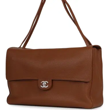 Chanel Chanel Maxi "Souplissimo" Large Flap Bag Camel Grained Calfskin Silver Hardware | Thumbnail 5 Chanel Chanel Maxi "Souplissimo" Large Flap Bag Camel Grained Calfskin Silver Hardware | Thumbnail 5