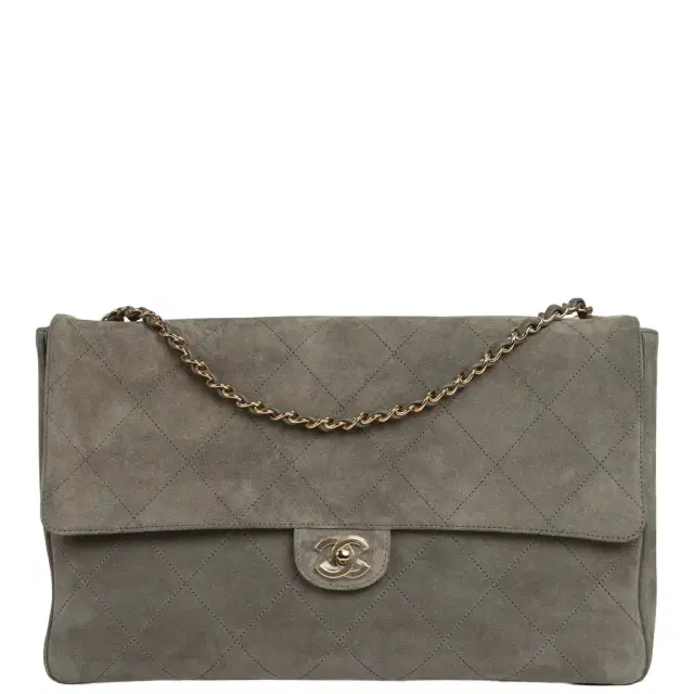 Chanel Maxi "Souplissimo" Large Flap Bag Dark Grey Suede Gold Hardware Chanel Maxi "Souplissimo" Large Flap Bag Dark Grey Suede Gold Hardware
