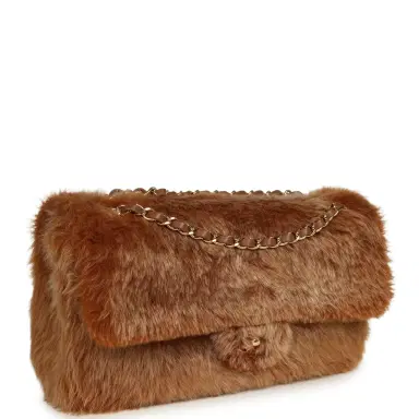 Chanel Chanel Maxi "Souplissimo" Small Flap Bag Brown Shearling Lambskin Gold Hardware | Thumbnail 2 Chanel Chanel Maxi "Souplissimo" Small Flap Bag Brown Shearling Lambskin Gold Hardware | Thumbnail 2