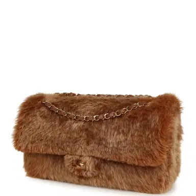 Chanel Chanel Maxi "Souplissimo" Small Flap Bag Brown Shearling Lambskin Gold Hardware | Thumbnail 5 Chanel Chanel Maxi "Souplissimo" Small Flap Bag Brown Shearling Lambskin Gold Hardware | Thumbnail 5
