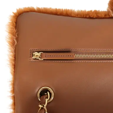 Chanel Chanel Maxi "Souplissimo" Small Flap Bag Brown Shearling Lambskin Gold Hardware | Thumbnail 8 Chanel Chanel Maxi "Souplissimo" Small Flap Bag Brown Shearling Lambskin Gold Hardware | Thumbnail 8