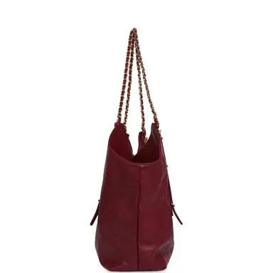 Chanel Chanel Maxi Coco Shopping Bag Burgundy Shiny Calfskin Antique Gold Hardware | Thumbnail 3 Chanel Chanel Maxi Coco Shopping Bag Burgundy Shiny Calfskin Antique Gold Hardware | Thumbnail 3