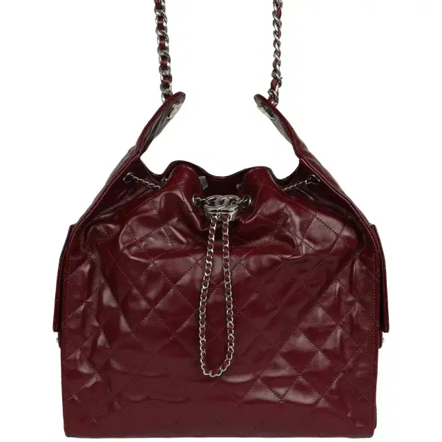 Chanel Chanel Medium 25 Hobo Bag Dark Burgundy Shiny Crumpled Calfskin Silver Hardware