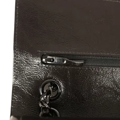 Chanel Chanel Medium Classic Double Flap Bag So Black Shiny Aged Calfskin Black Hardware | Thumbnail 8 Chanel Chanel Medium Classic Double Flap Bag So Black Shiny Aged Calfskin Black Hardware | Thumbnail 8
