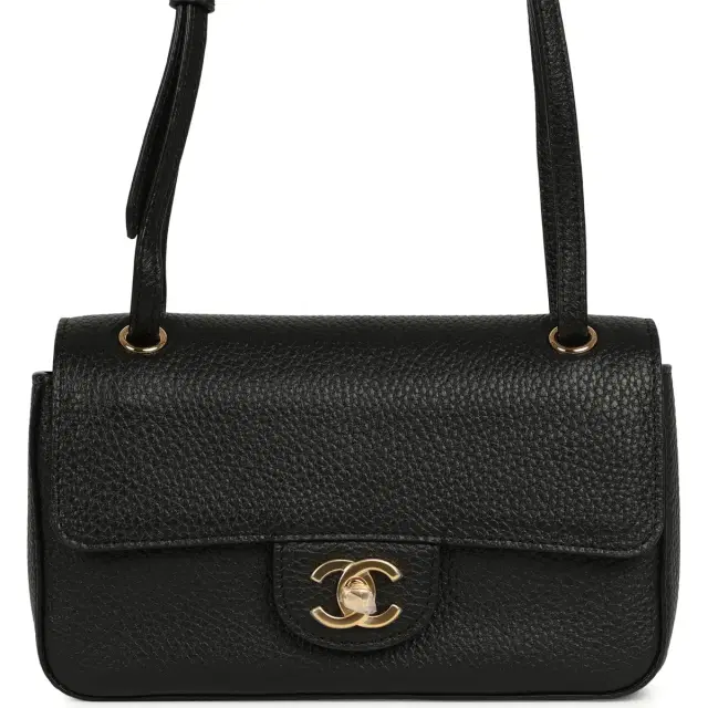 Chanel Chanel Mini "Souplissimo" Flap Bag Black Grained Calfskin Gold Hardware