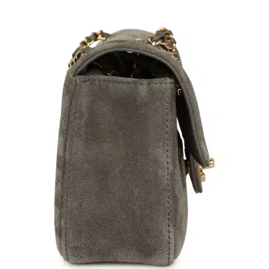 Chanel Chanel Mini "Souplissimo" Flap Bag Dark Grey Suede Gold Hardware | Thumbnail 3 Chanel Chanel Mini "Souplissimo" Flap Bag Dark Grey Suede Gold Hardware | Thumbnail 3