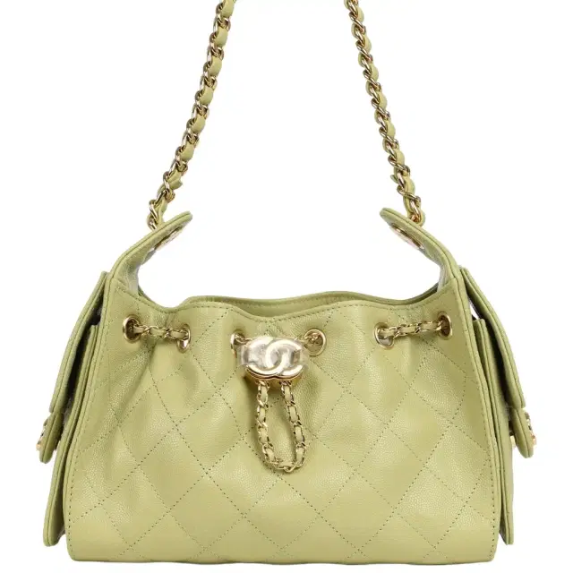 Chanel Mini 25 Hobo Bag Green Caviar Gold Hardware Chanel Mini 25 Hobo Bag Green Caviar Gold Hardware