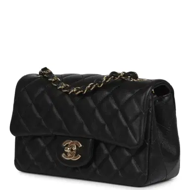 Chanel Chanel Mini Classic Rectangular Flap Bag Black Lambskin Light Gold Hardware | Thumbnail 5 Chanel Chanel Mini Classic Rectangular Flap Bag Black Lambskin Light Gold Hardware | Thumbnail 5