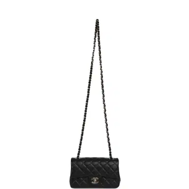 Chanel Chanel Mini Classic Rectangular Flap Bag Black Lambskin Light Gold Hardware | Thumbnail 7 Chanel Chanel Mini Classic Rectangular Flap Bag Black Lambskin Light Gold Hardware | Thumbnail 7