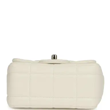 Chanel Chanel Monacoco Mini Square Flap Bag White Lambskin Light Gold Hardware | Thumbnail 6