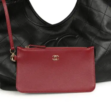 Chanel Chanel Small CC Cabas Hobo Bag Black Calfskin Gold Hardware | Thumbnail 7 Chanel Chanel Small CC Cabas Hobo Bag Black Calfskin Gold Hardware | Thumbnail 7