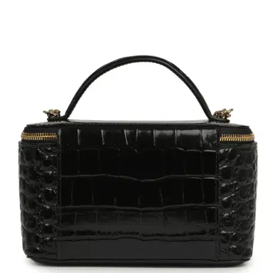 Chanel Chanel Small Top Handle Vanity Case Black Croc Embossed Calfskin Gold Hardware | Thumbnail 4 Chanel Chanel Small Top Handle Vanity Case Black Croc Embossed Calfskin Gold Hardware | Thumbnail 4