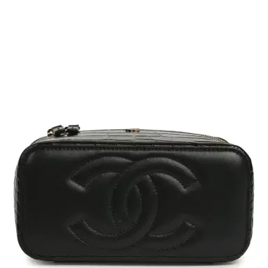 Chanel Chanel Small Top Handle Vanity Case Black Croc Embossed Calfskin Gold Hardware | Thumbnail 6 Chanel Chanel Small Top Handle Vanity Case Black Croc Embossed Calfskin Gold Hardware | Thumbnail 6
