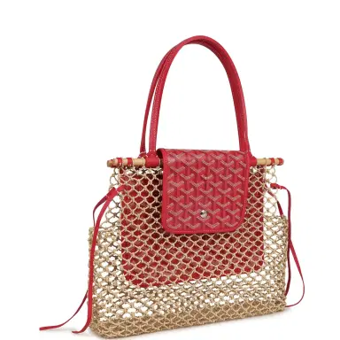 goyard Goyard Goyardine Canvas Fuchsia Aligre Bag Raffia Net Palladium Hardware | Thumbnail 2