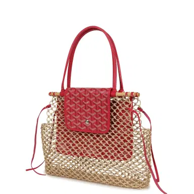 goyard Goyard Goyardine Canvas Fuchsia Aligre Bag Raffia Net Palladium Hardware | Thumbnail 5