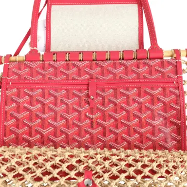 goyard Goyard Goyardine Canvas Fuchsia Aligre Bag Raffia Net Palladium Hardware | Thumbnail 8