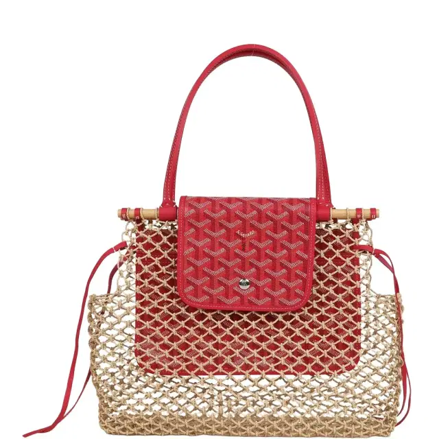 goyard Goyard Goyardine Canvas Fuchsia Aligre Bag Raffia Net Palladium Hardware