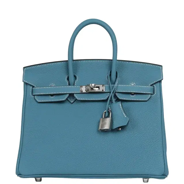 HERMÈS Hermes Birkin 25 Blue Jean Togo Palladium Hardware
