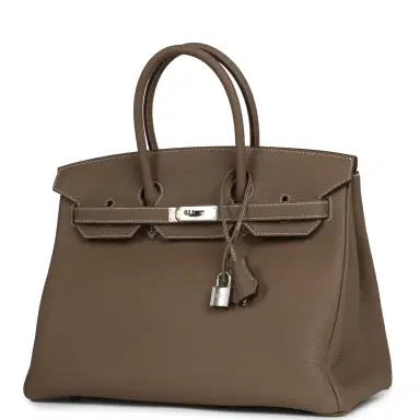 HERMÈS Hermes Birkin 35 Etoupe Togo Palladium Hardware | Thumbnail 5