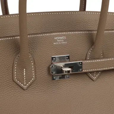 HERMÈS Hermes Birkin 35 Etoupe Togo Palladium Hardware | Thumbnail 7