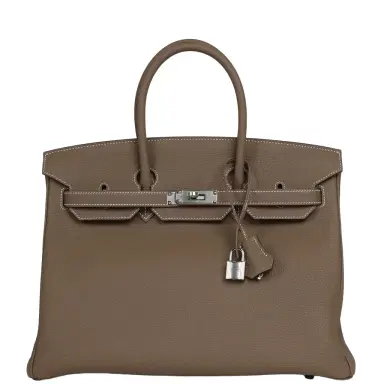 HERMÈS Hermes Birkin 35 Etoupe Togo Palladium Hardware | Thumbnail 1