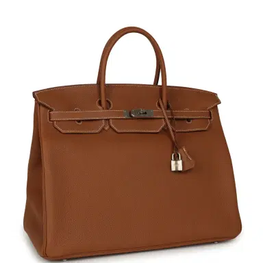 HERMÈS Hermes Birkin 40 Gold Togo Palladium Hardware | Thumbnail 2 HERMÈS Hermes Birkin 40 Gold Togo Palladium Hardware | Thumbnail 2