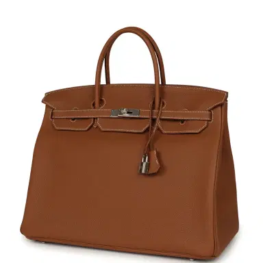 HERMÈS Hermes Birkin 40 Gold Togo Palladium Hardware | Thumbnail 5 HERMÈS Hermes Birkin 40 Gold Togo Palladium Hardware | Thumbnail 5