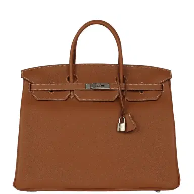 HERMÈS Hermes Birkin 40 Gold Togo Palladium Hardware | Thumbnail 1 HERMÈS Hermes Birkin 40 Gold Togo Palladium Hardware | Thumbnail 1