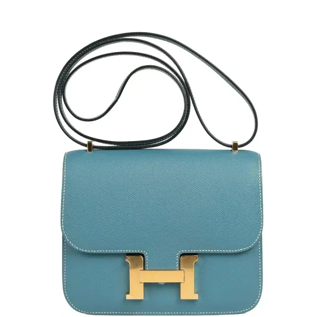 HERMÈS Hermes Constance 18 Blue Jean Epsom Gold Hardware