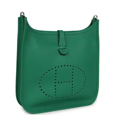 HERMÈS Hermes Evelyne III PM Vert Vertigo Clemence Palladium Hardware | Thumbnail 2