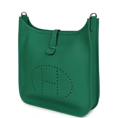 HERMÈS Hermes Evelyne III PM Vert Vertigo Clemence Palladium Hardware | Thumbnail 5