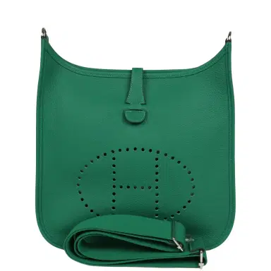 HERMÈS Hermes Evelyne III PM Vert Vertigo Clemence Palladium Hardware | Thumbnail 1