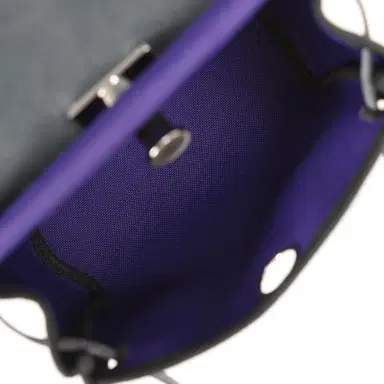 HERMÈS Hermes Herbag Zip 20 Mini Purple Toile Militaire Canvas and Black Vache Hunter Palladium Hardware | Thumbnail 11