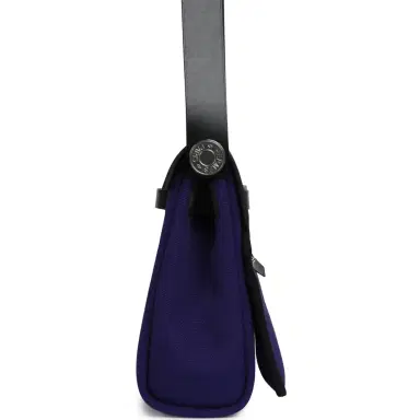 HERMÈS Hermes Herbag Zip 20 Mini Purple Toile Militaire Canvas and Black Vache Hunter Palladium Hardware | Thumbnail 3