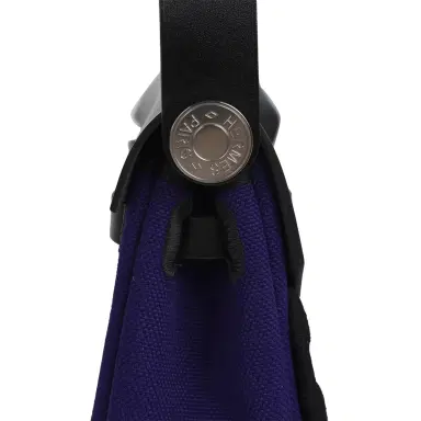 HERMÈS Hermes Herbag Zip 20 Mini Purple Toile Militaire Canvas and Black Vache Hunter Palladium Hardware | Thumbnail 8